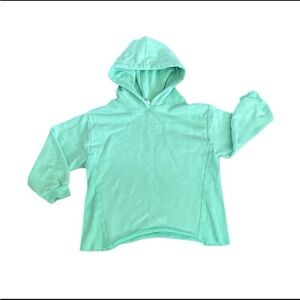 ZARA Light Green French Terry Hoodie Sweatshirt Girls Size 4-5